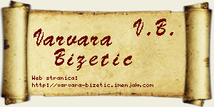 Varvara Bizetić vizit kartica